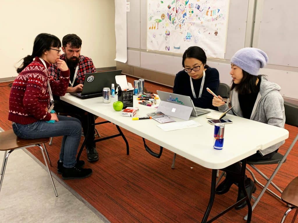 Ubisoft Toronto programmers mentor SheHacks participants during the 24 hour hackathon