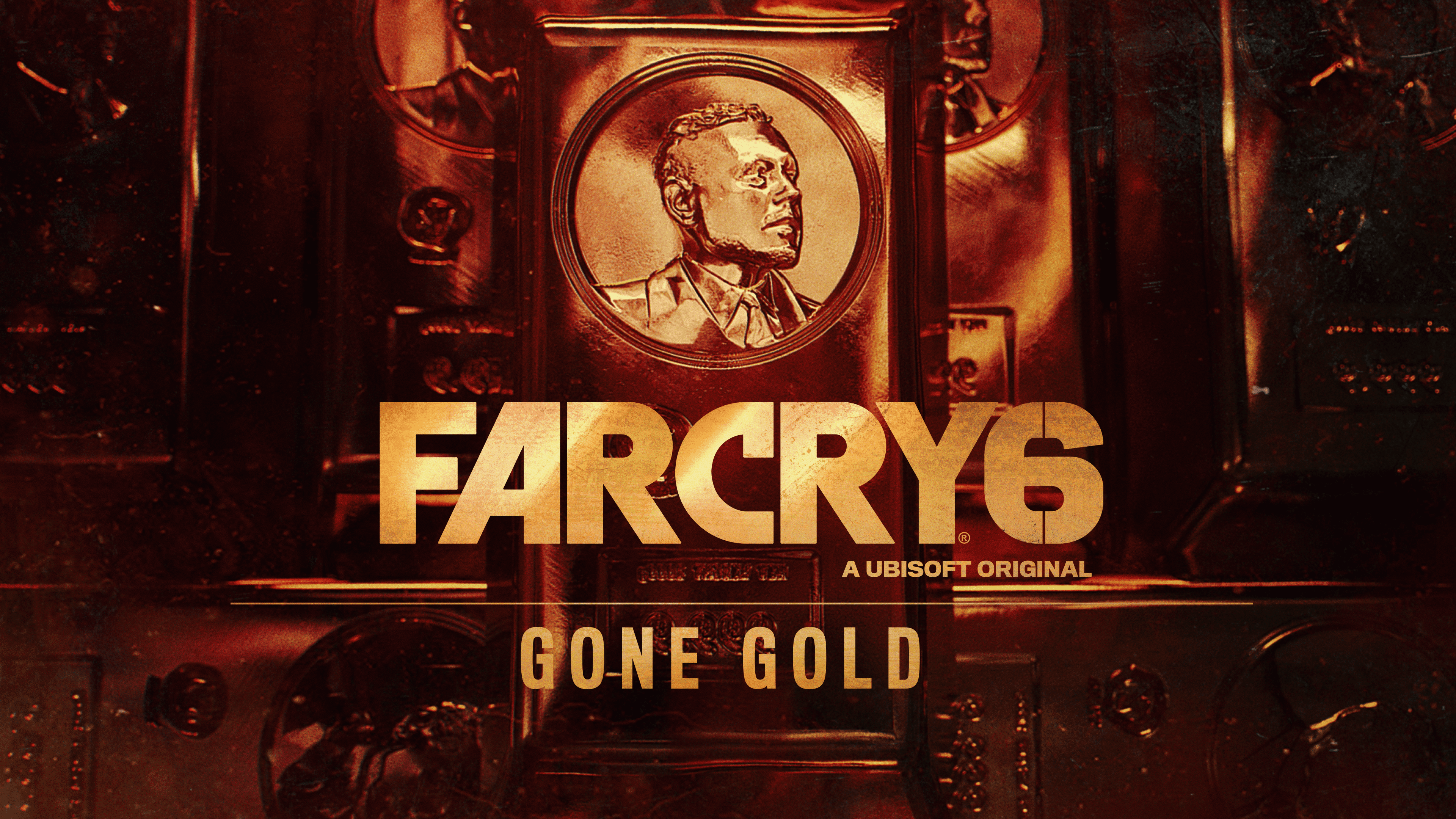 Image of a gold bar with the face of Anton Castillo, the antagonist of Far Cry 6