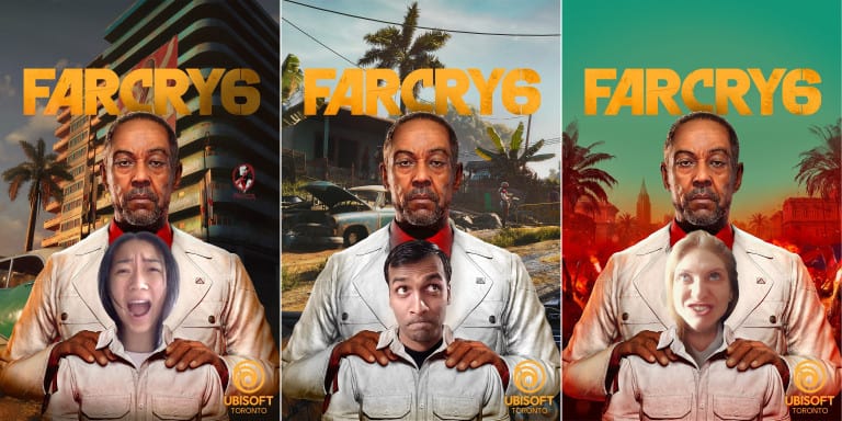 Composite photo of Far Cry 6 photobooth pictures