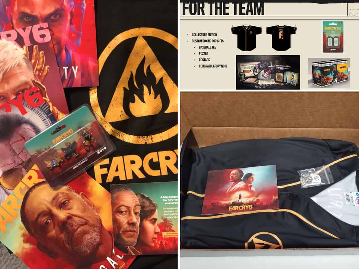 Far Cry 6 swag package for Ubisoft Toronto production teams