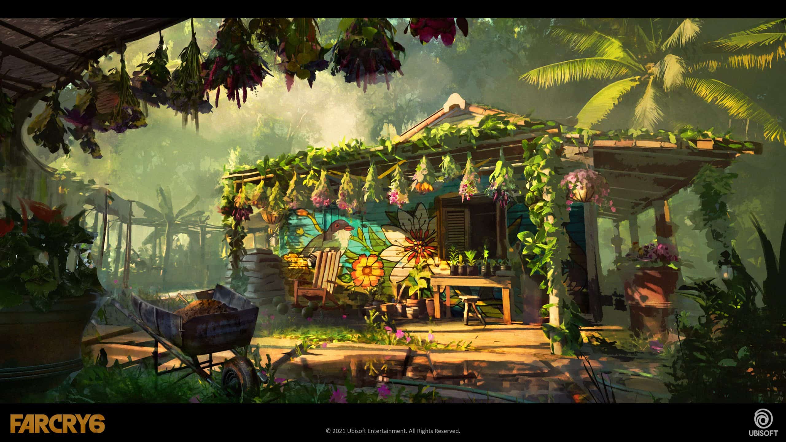 Far Cry 6 art, jungle house